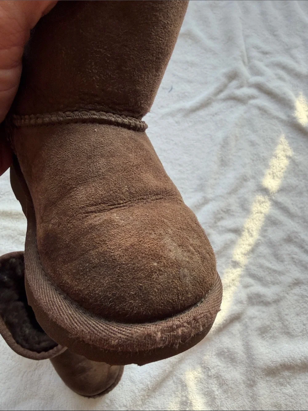 UGG Kids Brown Suede Shearling Boot